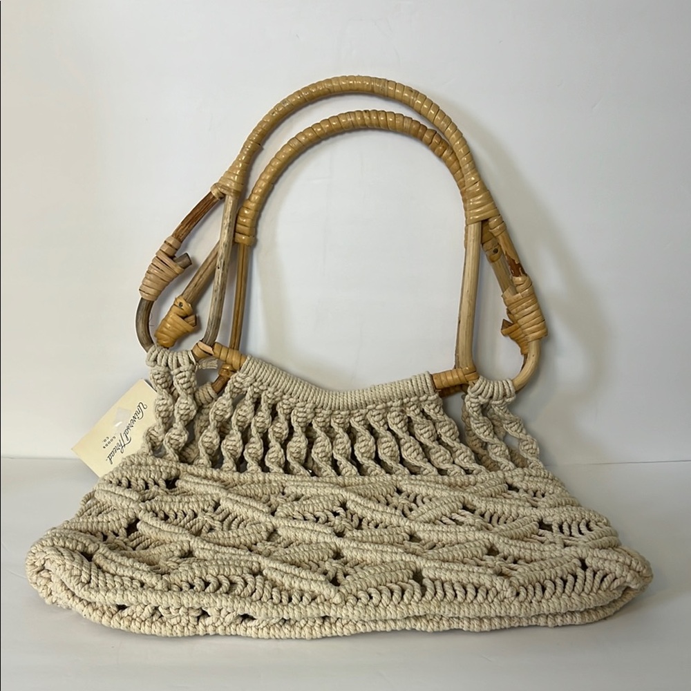 Universal Thread Beige Crochet Macrame Handbag Purse